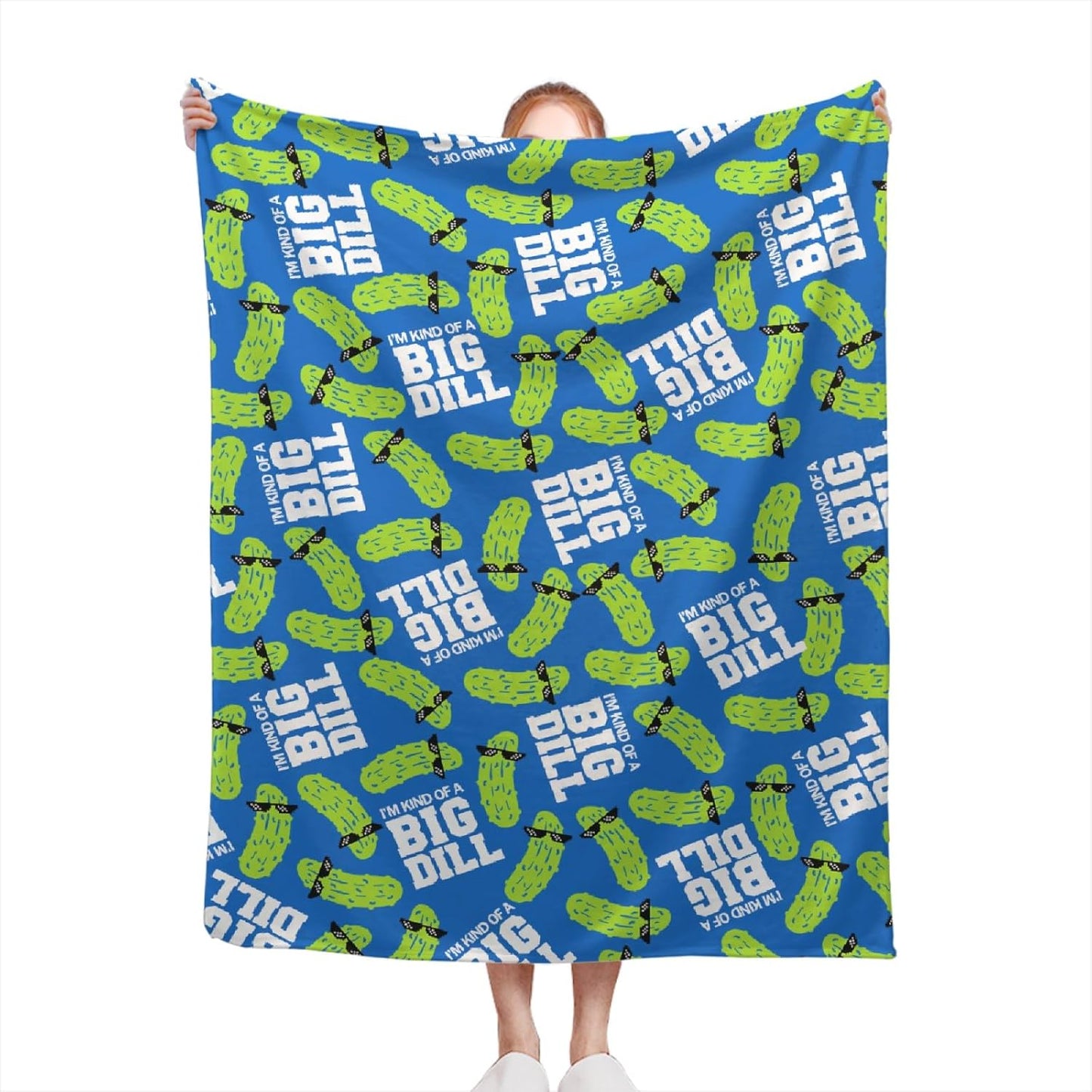 Dill Pickles Blanket Lightweight Flannel Throw Blanket Gifts for Girls Women in All Season Blanket for Bed/Couch/Sofa 40"x50" for Kids/Children