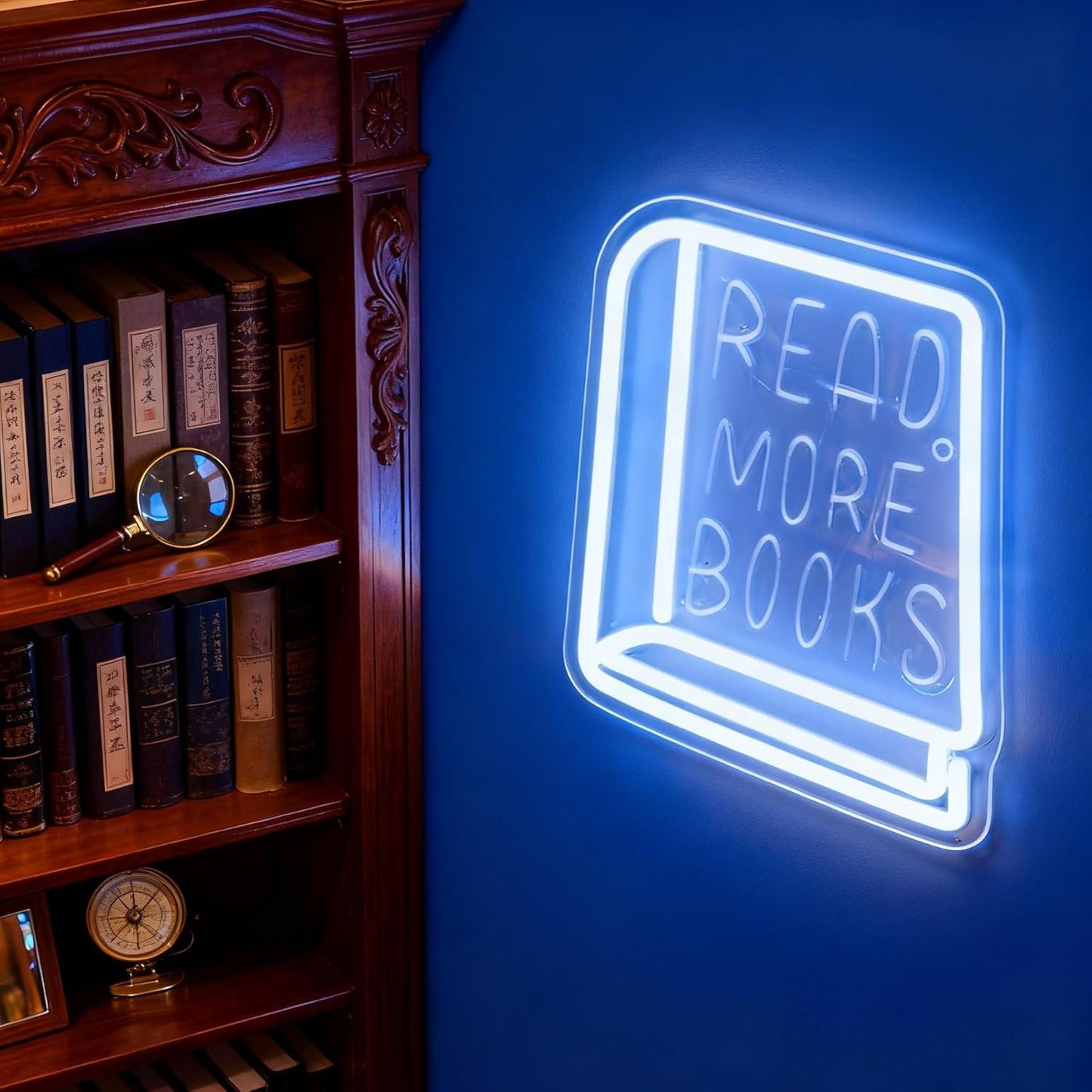 Neon Sign for Wall Decor Light Up Letters Led Sign Birthday Party Gifts Led Decorative Night Signs Reading Room Decor for Coffee Bookstore Library Student Teacher Dorm (Read More Books)