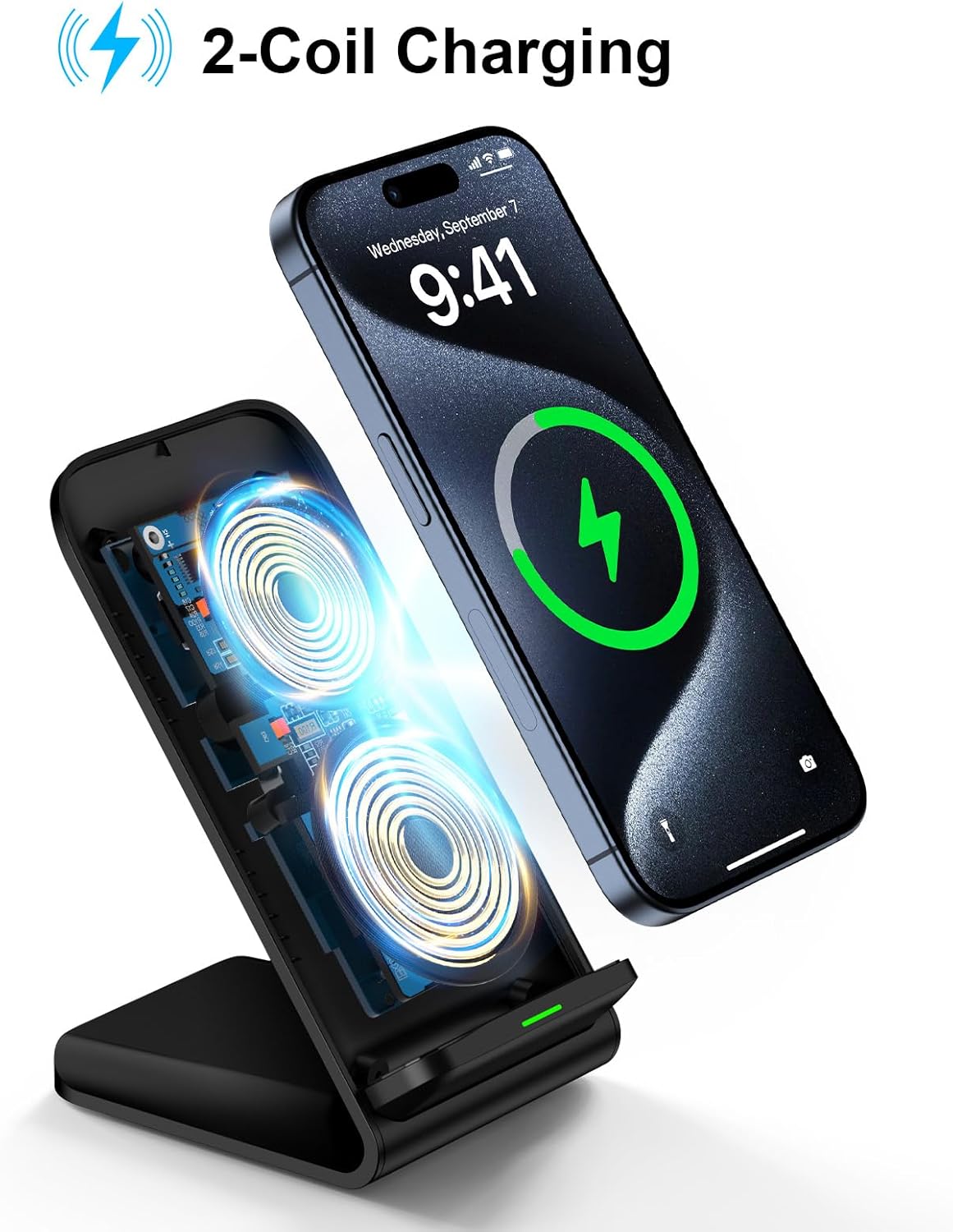 Samsung Wireless Charger Fast Charging Stand Wireless Android Desk Phone Charger Stand for Samsung Galaxy S26 S25 S24 Ultra S24 S23 FE S22 S21 S20 S10 S9 S8,iPhone 15 Pro Max Plus 14 13 12,Pixel 8 7