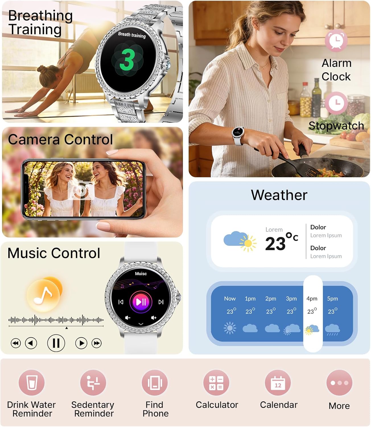 LIGE Smart Watches for Women,1.32" HD Fitness Tracker Watch with Answer/Make Call,AI Voice Control,Heart Rate/Calories/SpO2 Monitor 100+ Sport Modes Ladies Silver Smart Watch for Android iOS 2 Straps