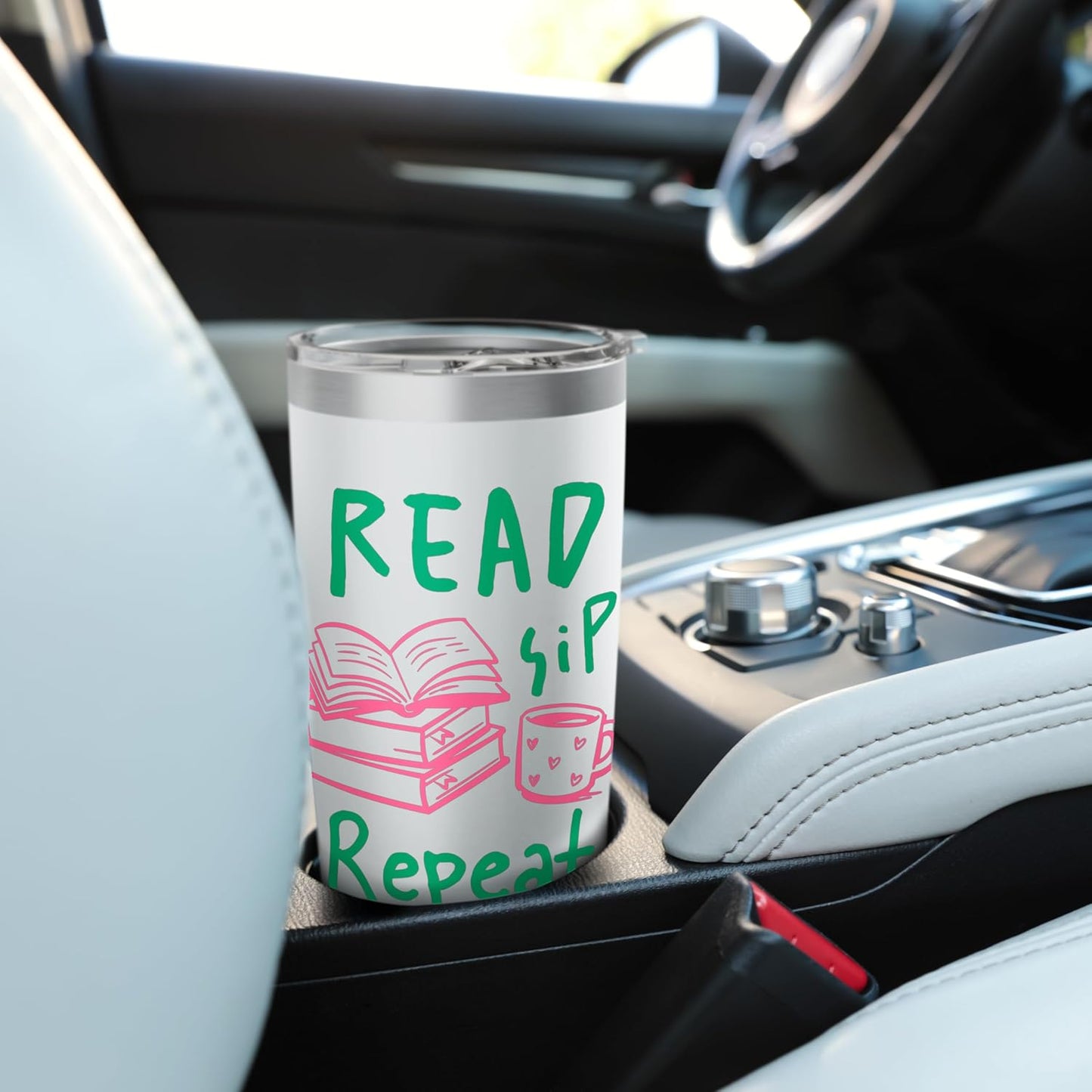 Read Sip Repeat Book Lover Reading Coffee Enthusiast Stainless Steel Insulated Tumbler