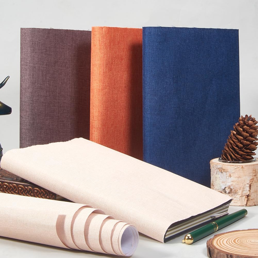 CRASPIRE 51 x 11.8 Linen Book Cloth Nude Pink for Book Binding A4-A8 Fabric Surface Paper Backed Bookcover Album Scrapbooking Archival DIY Covering Protector Bookcloth Bookbinding Supplies