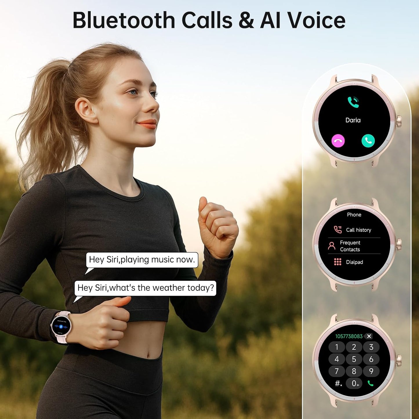 Smart Watch for Men Women(Answer/Make Calls), Smartwatch Built-in AI Voice, 1.27" HD Fitness Tracker with Heart Rate/Sleep/Step/SpO2 Monitor, 100+ Sports Modes, IP68 Waterproof Watch for Android iOS