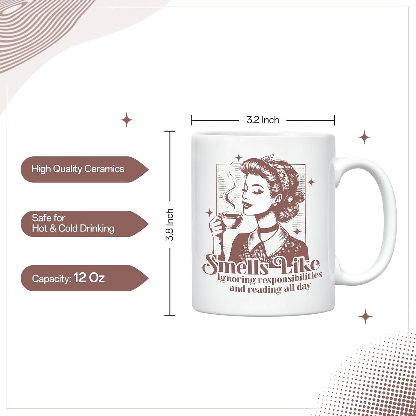 Book Lovers Gifts for Women, Gifts for Book Lovers Women, Book Club Gifts for Readers Bookish Gifts, Book Themed Gifts Book Accessories Book Lovers Coffee Mug for Women, Reading All Day Gifts
