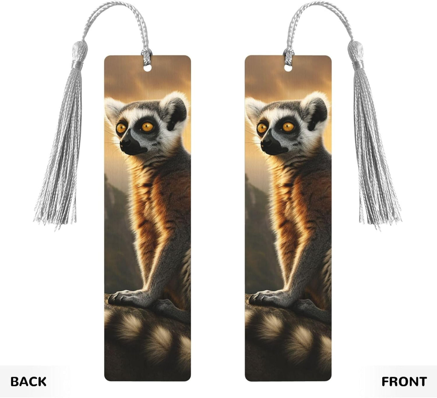 Monkey on Mountain Bookmarks Gifts for Women Men, Wooden Bookmarks for Book Lovers, Vintage Book Marks Ornaments with Tassel, Unique Personalized Reading Page Markers Gray