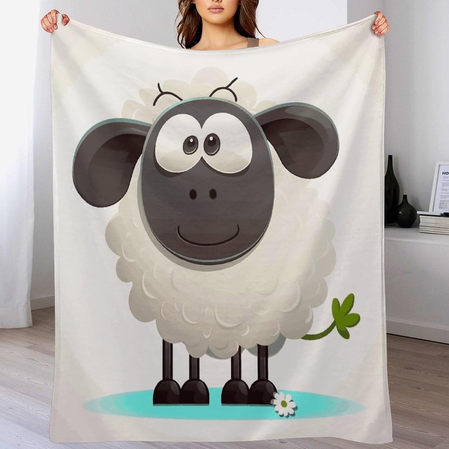 Sheep Blanket Super Soft Lightweight Throw Blanket Cute Cozy Warm Bed Blanket Decorative Fuzzy Blanket All-Season Home Decor Gift for Sofa Couch Living Room 60"*80"（150 * 200cm）