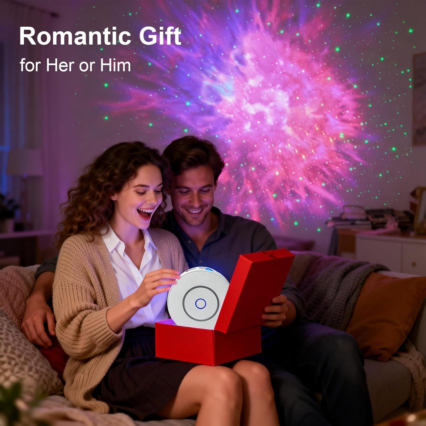 CHIGIH Smart Galaxy Projector, LED Starry Sky Night Light Star Projector, Nebula Ceiling Night Light App & Voice Controlled Northern Lights Projector for Room Bedroom Parties Decor Birthday Gifts