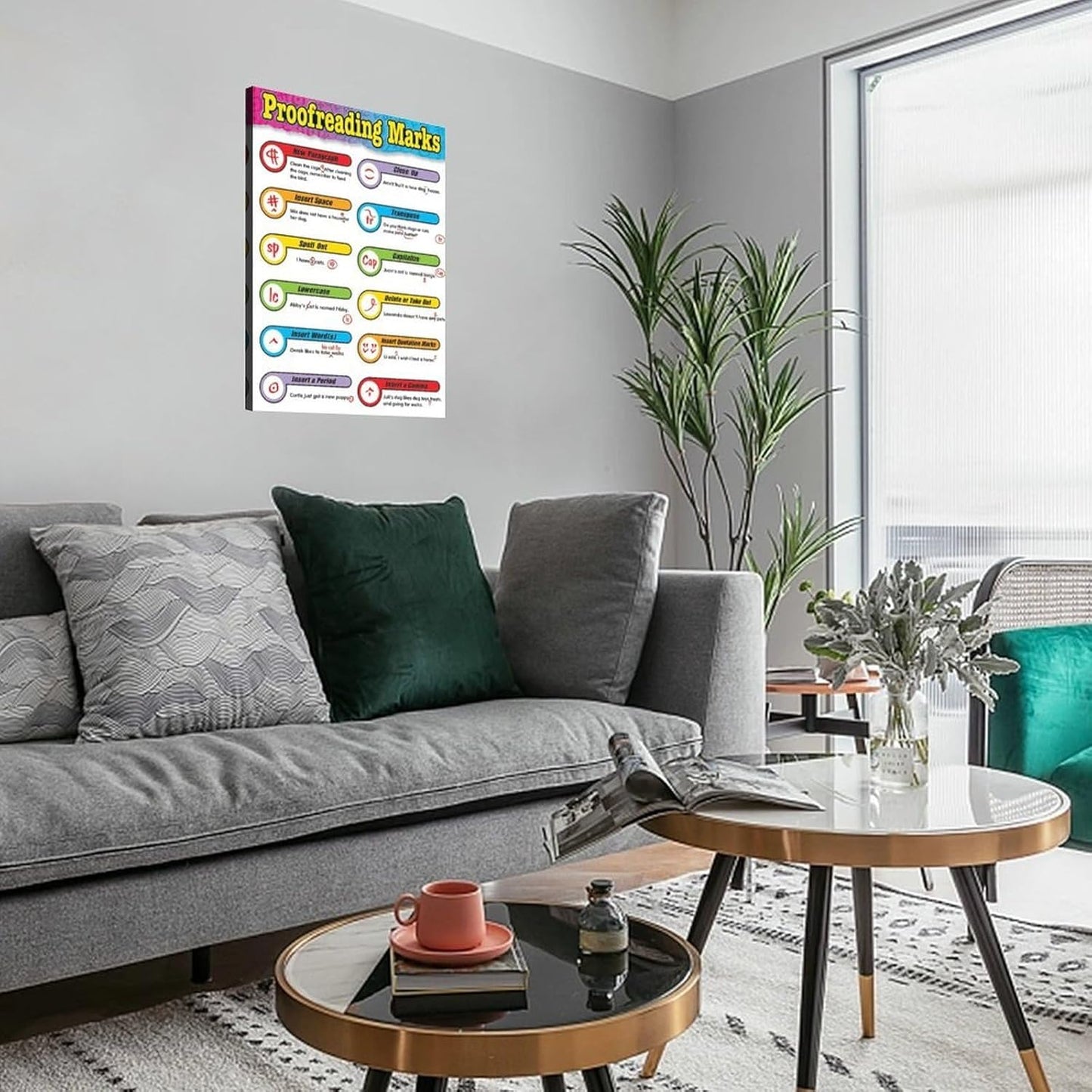 Proofreading Marking Sheet Teacher Equipment Chart Poster (4) Canvas Print Wall Art Decor Living Room Office Bedroom 16x20inch(40x50cm) Frame-style