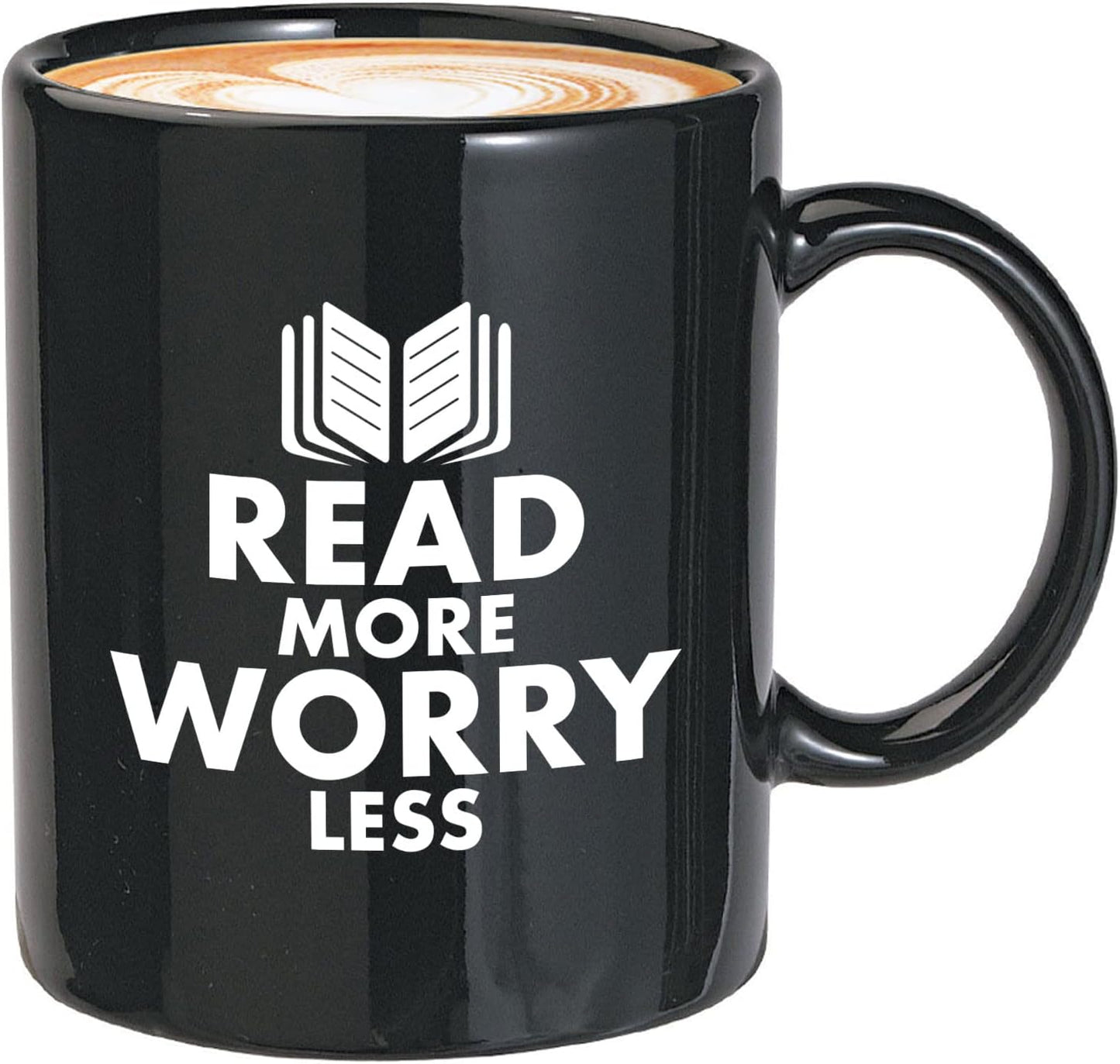 Book Lover Coffee Mug 11oz Black - read more - Literary librarian Literature Bookworm Historian Public Library Curator Bibliophile Bibliolater