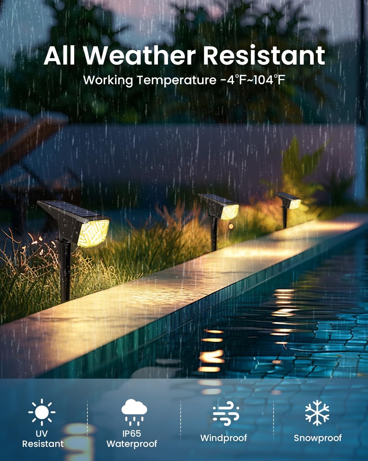 SOLPEX Solar Spot Lights Outdoor Waterproof IP65, Landscape Spotlights Outdoor, Compact Design Spot Lights, Solar Powered Flood Lights for Garden Yard Pathway House Tree Outside, 10 Pack, Warm White