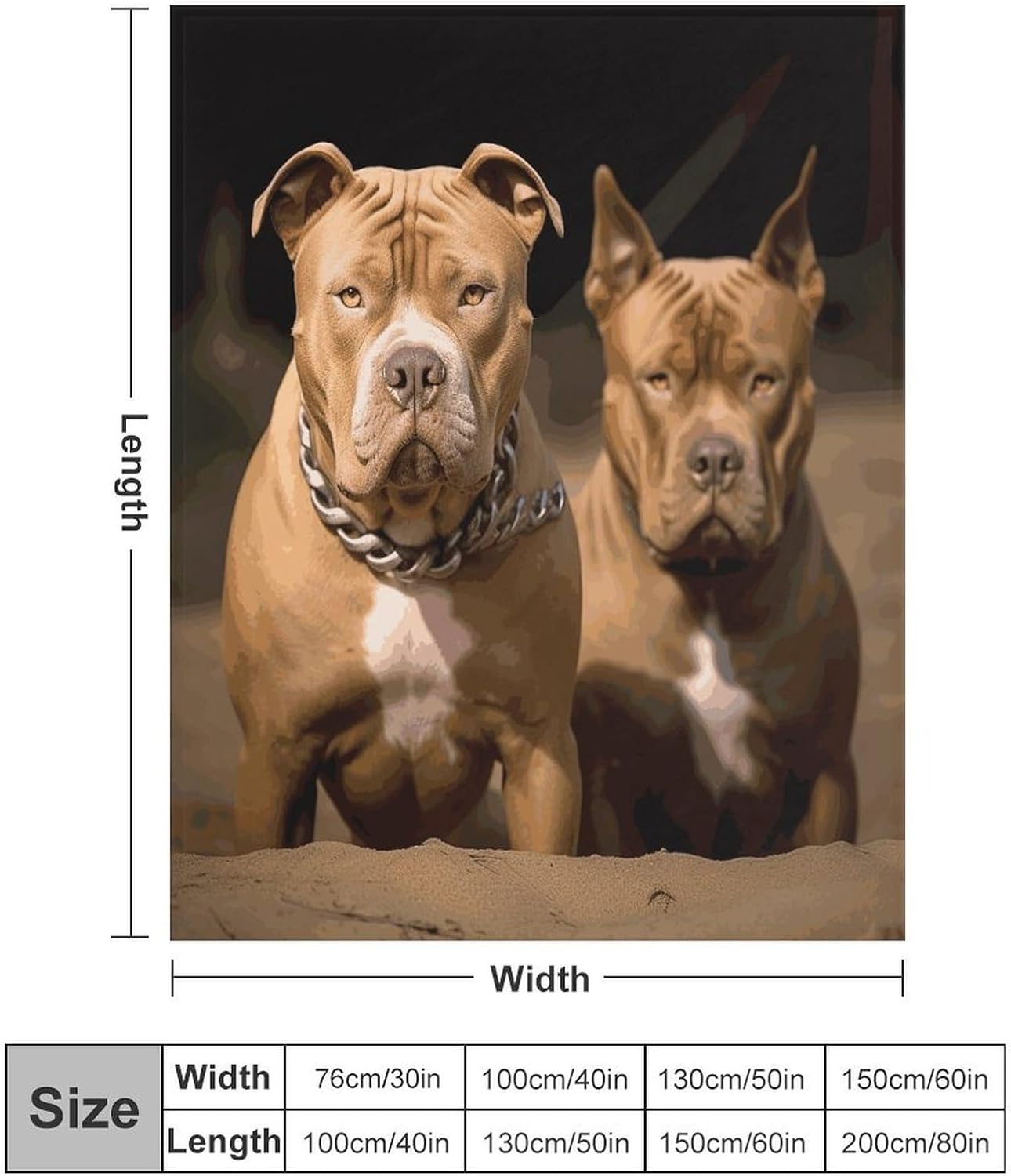 Pitbull Dogs Blanket Super Soft Lightweight Throw Blanket Cute Cozy Warm Bed Blanket Decorative Fuzzy Blanket All-Season Home Decor Gift for Sofa Couch Living Room 50"*60"（130 * 150cm）