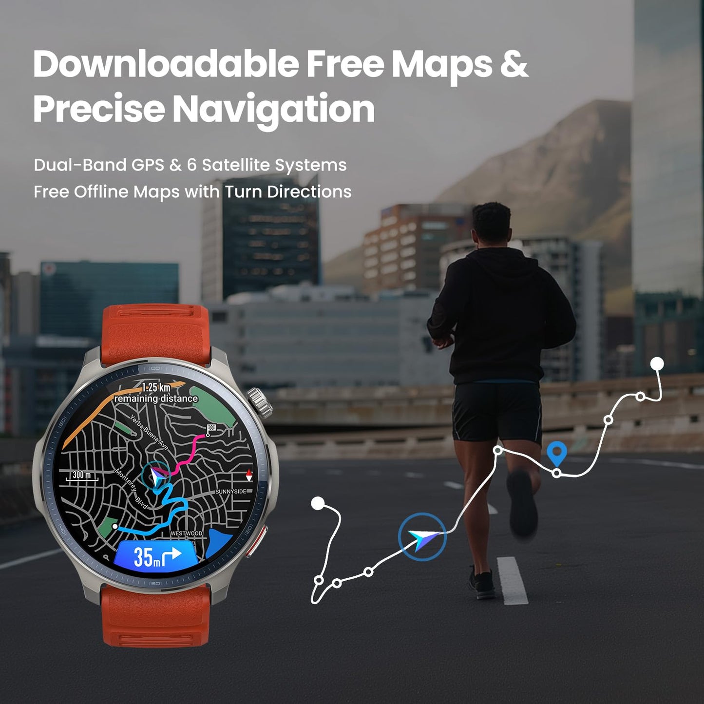 Amazfit Balance 2 Smart Watch 47mm 1.5" AMOLED Sapphire Glass, Offline Maps, Dual Band GPS, 21 Days Battery, 170+ Sport Modes, Hyrox & Golf Mode, Heart Rate & Sleep Tracker for Android & iPhone