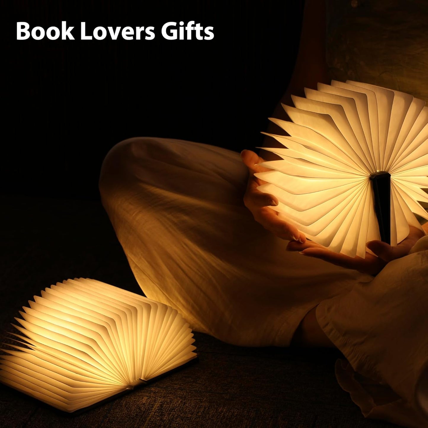 Magic Book Lamp, 3-Color Adjustable Reading Light, Portable Foldable Paper Desk Lamp for Night Reading, 1200mAh Battery,Creative Home Decoration & Ideal Gift for Book Lovers