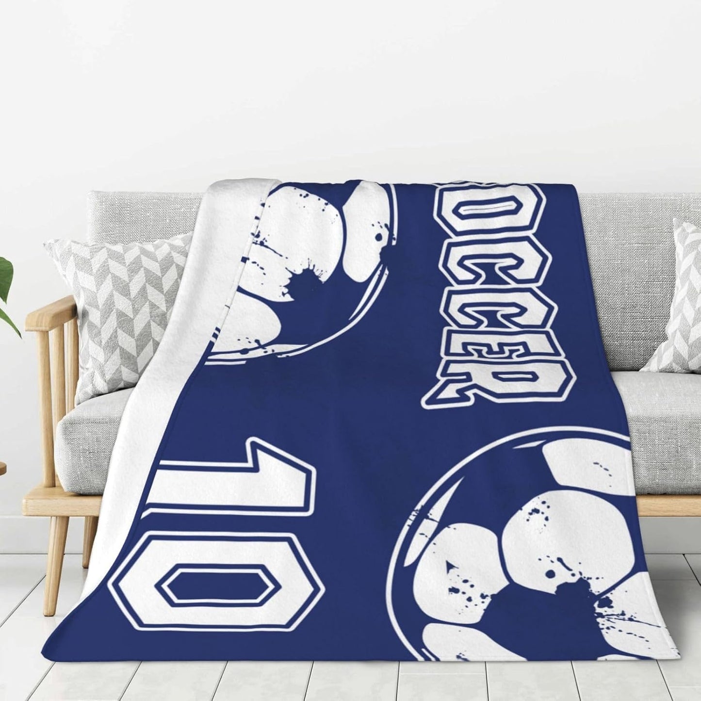 Soccer Blanket - Soft and Comfy Flannel Bedding for Boys, Girls and Soccer Lovers - 40"X50"