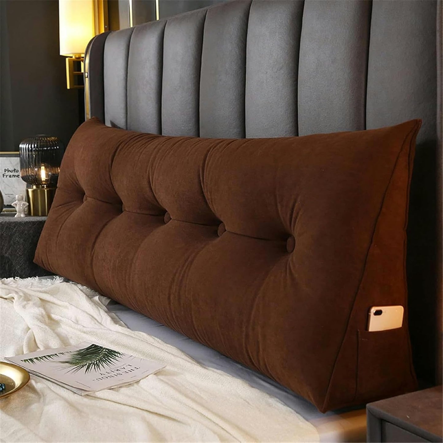 Queen Size Reading Wedge Pillows Wedge Headboard Pillows Head Roll Pillow Bed Wedge Pillow Large Bolster Bed Rest Reading Pillows Backrest Pillows for Sitting in Bed Backrest Positioning Support