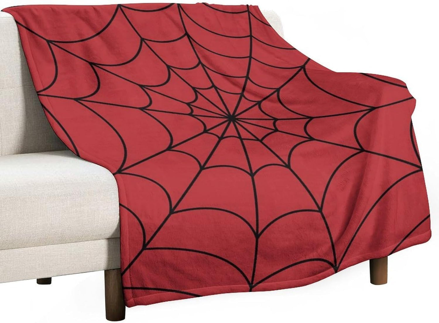 Red Spider Web Blanket Gifts for Boys & Girls, Lightweight Reversible Soft Flannel Throw Blanket Cozy Blanket for Kids Teens Perfect Room Decor for Bedroom Living Room Playroom, 51x63 Inch