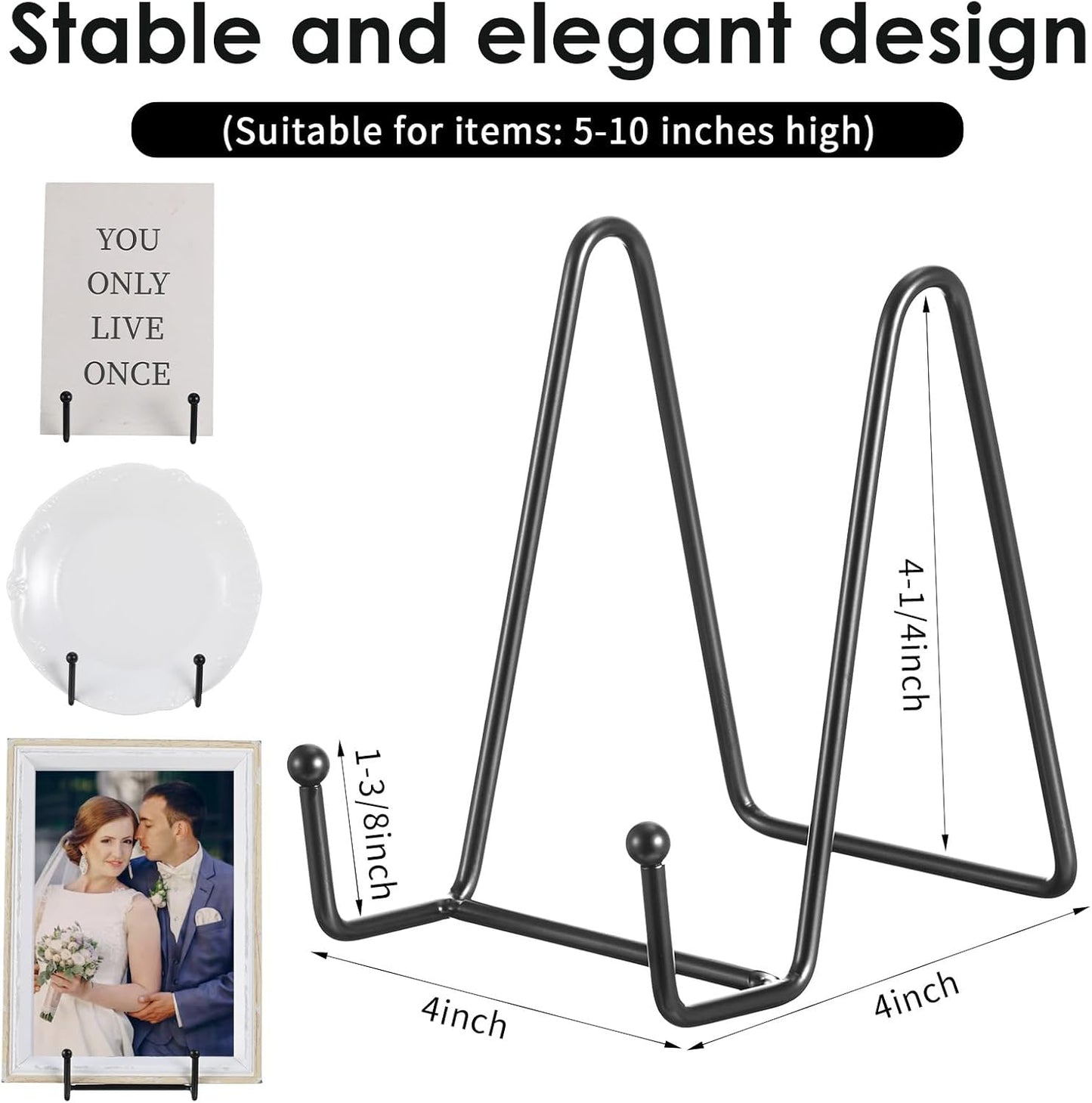 18 Pcs 4.5in Plate Stands for Display, Gold Metal Plate Book Holders Small Easels for Displaying Book Display Stand for Picture Frames, Books, Photo, Decorative Platters, and Tabletop Art
