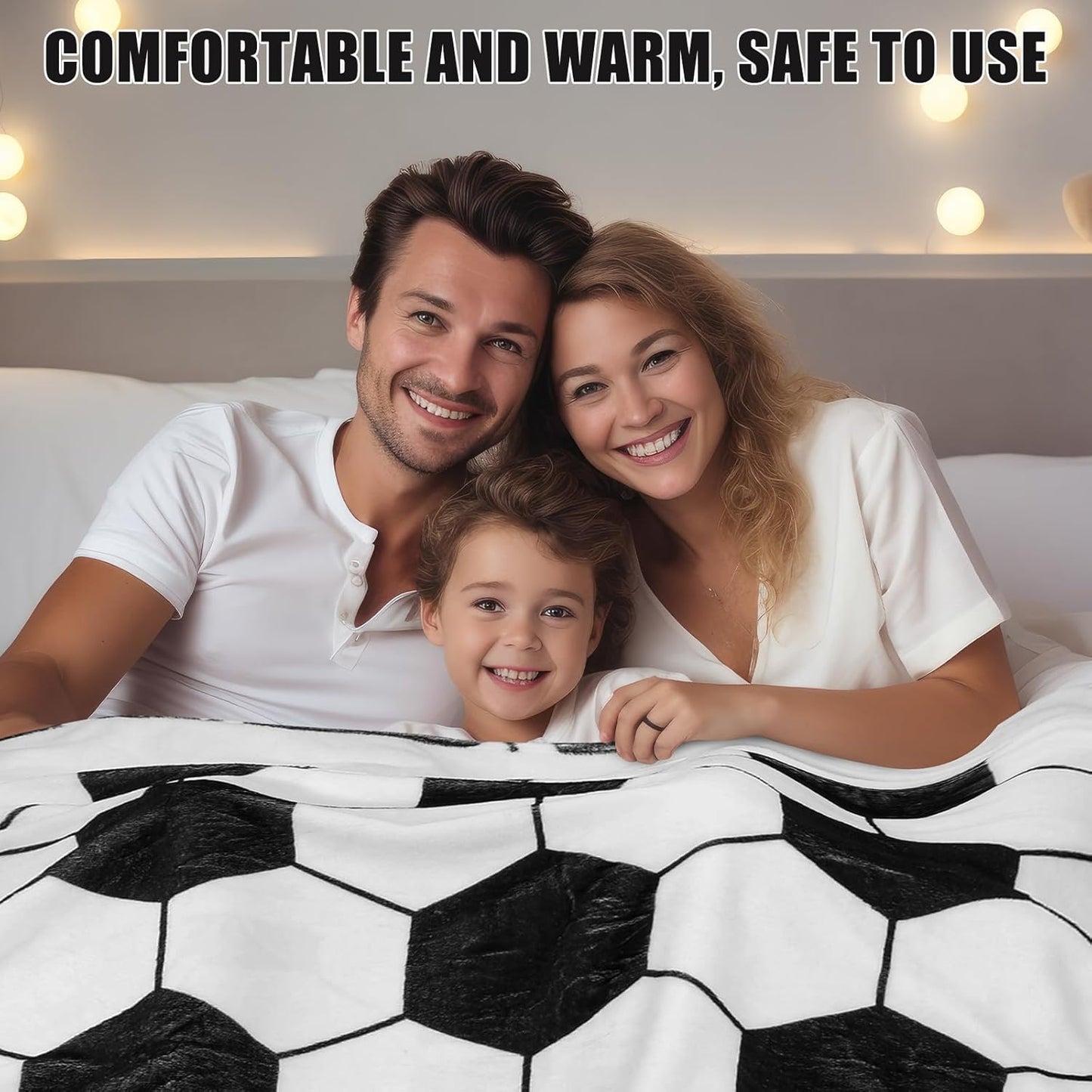 1 Pcs Soccer Flannel Blanket 40"x60" Soccer Fleece Throw Blanket for Teen Team Coach Gifts Ball Themed Accessories Decoration for Sport Lovers Birthday Christmas Adult Gift Favors