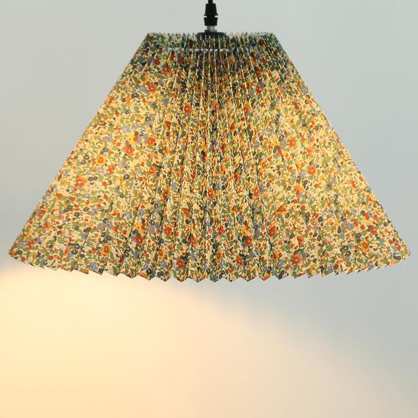 Pleated Lamp Shade for Arc/Arched Table Lamp/Floor Lamps Replacement spider lampshade-Floral Print 5.9"Top X 16.5"Bottom X 11"High-Floral Print