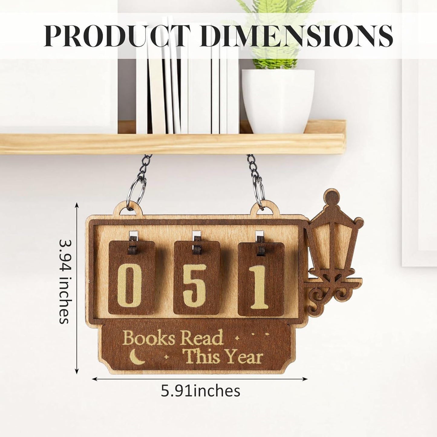 Novabright Books Read This Year Tracker Wooden Book Tracker for Reading Goal Display Bookshelf Counter Sign up to 999 Books Reading Challenge Gift for Readers, Teachers, Writers, and Library Lovers