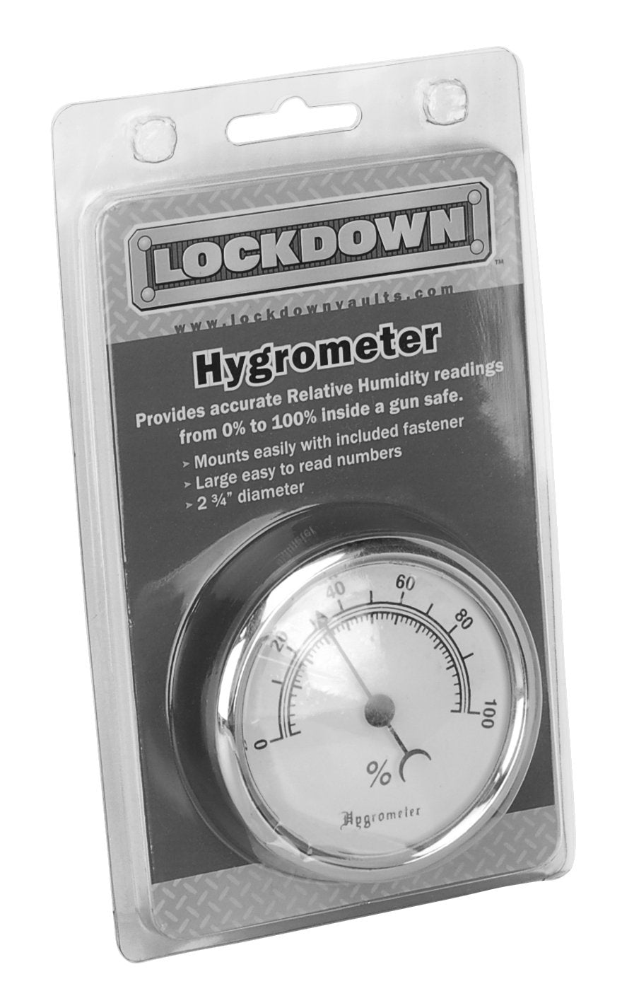 Lockdown Vault Hygrometer for Monitoring Humidity and Moisture Control in Gun Vault, Safe, Storage