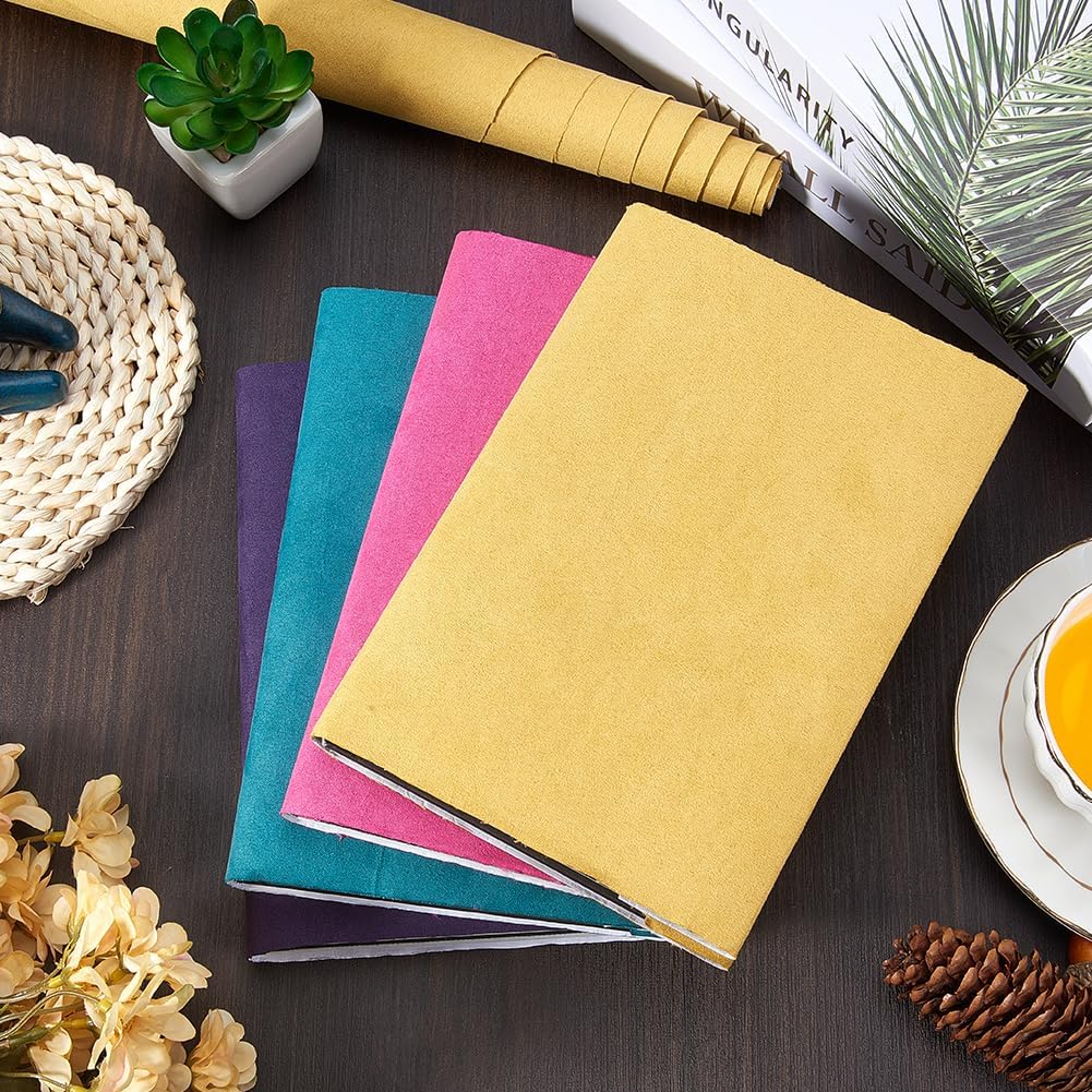 CRASPIRE 51 x 11.8 Suede Book Cloth Gold for A4-A8 Book Binding Fabric Surface Paper Backed Bookcover Album Scrapbooking Archival DIY Covering Protector Bookcloth Bookbinding Supplies