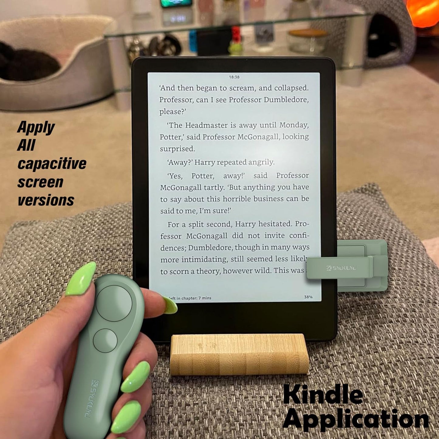 SK SYUKUYU RF Remote Control Page Turner for Kindle Reading Ipad Surface Comics, iPhone Android Tablets Reading Novels Taking Photos(Green)