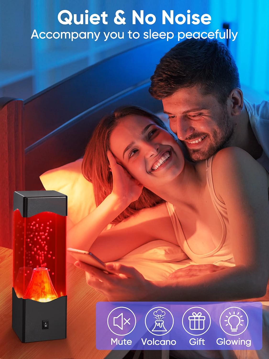 Night Light for Kids,USB Powered Volcano Lamps,Relaxing Nightlight for Kids & Adults,Room Office Desktop Volcano Decoration Mood Night Light, Novelty Gifts for Adults Boys Girls