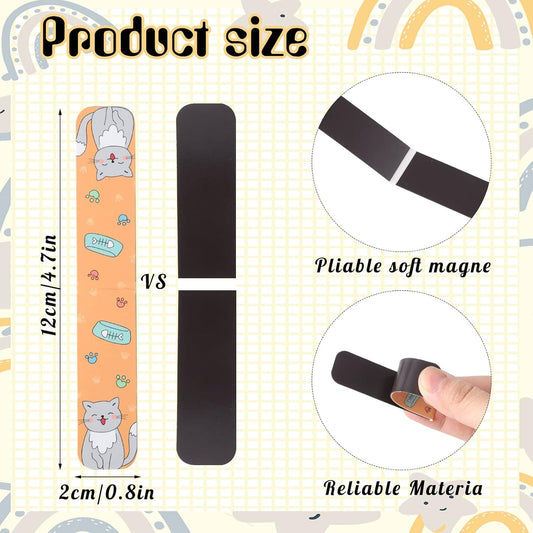 48 Pcs Magnetic Bookmarks Cats Magnets Bookmark Clips Party Favors Book Lovers Gifts Cute Book Marks for Reading Women Kids Christmas Stocking Stuffers Book Reading Accessories, 24 Designs (Cat)