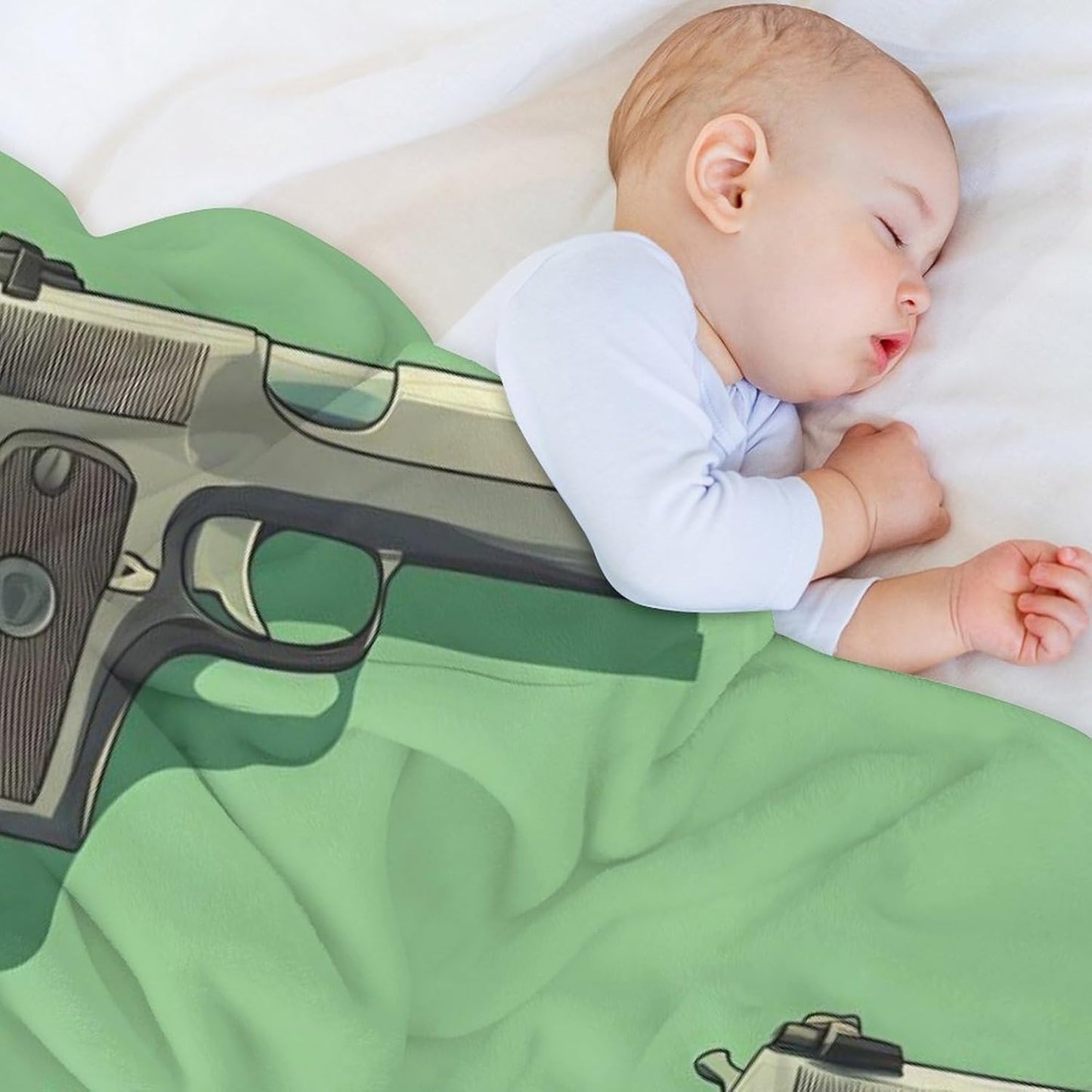 Guns Print Throw Blanket for Couch Bed Plush Cozy Fuzzy Flannel Blanket for All Season 40"x50"