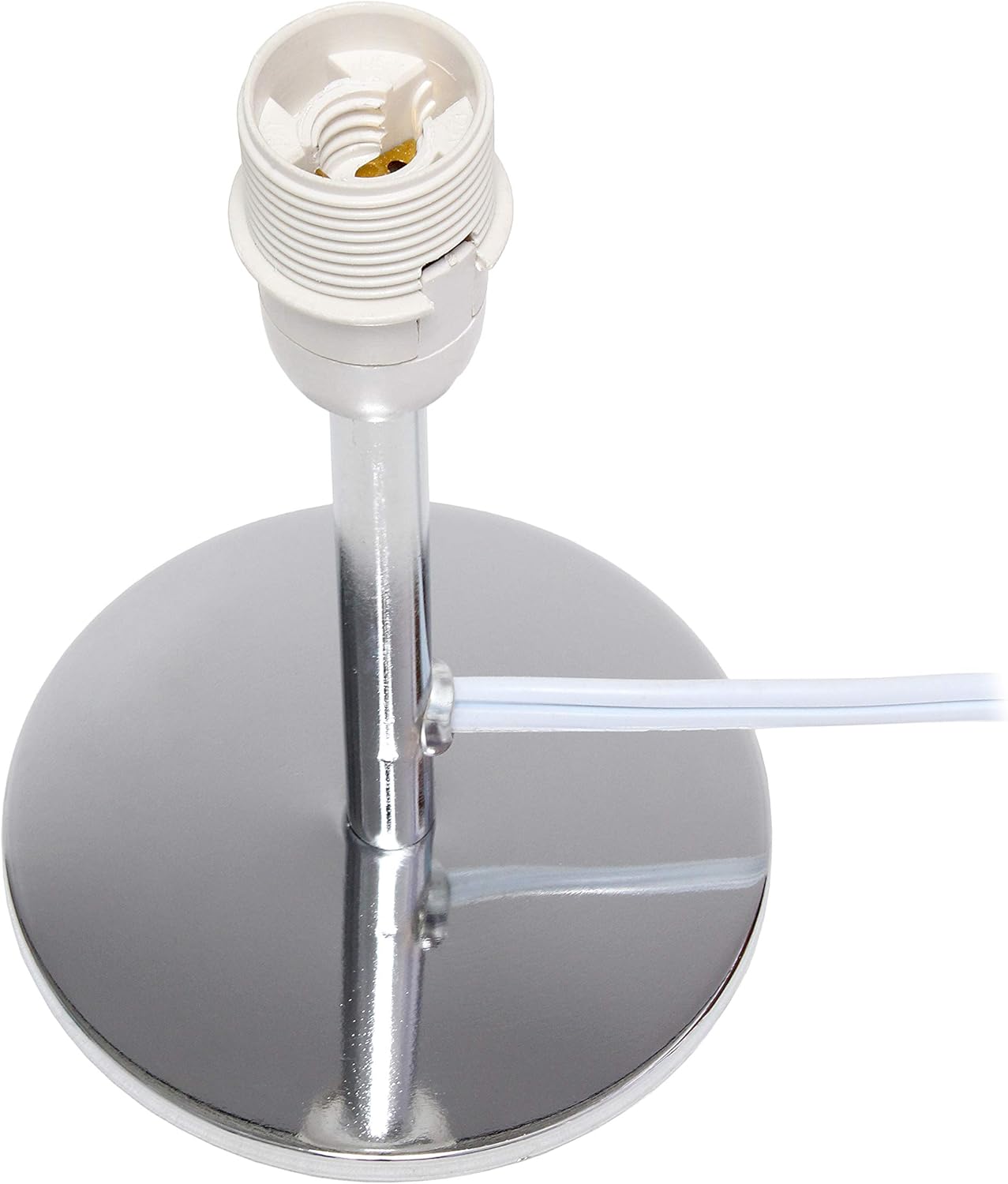 Simple Designs LT2061-GRY Mini Chrome Angled Fabric Shade Table Lamp, Gray