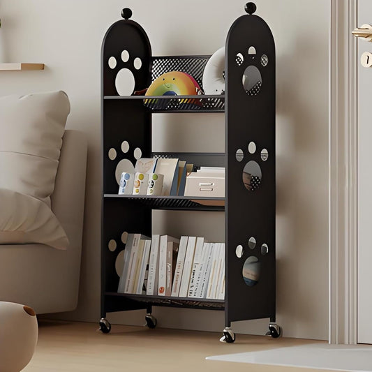 Rotating bookshelf,spinning bookshelf,rotating book shelf,metal bookshelf,unique bookshelf,horizontal bookshelf,room decor,Suitable for living room, study, bedroom, office, balcony(Black)