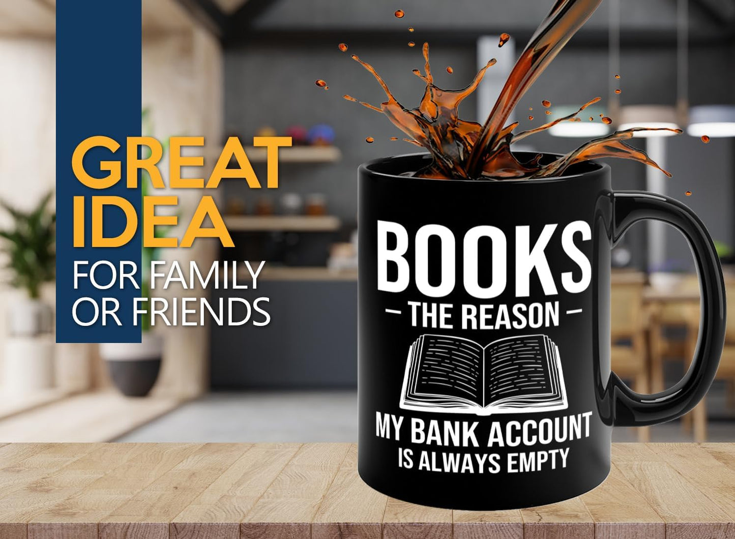 Book Lover Coffee Mug 11oz Black -Books The reason - Bookworm Literature Library Book Lover Reader Booked Editor Intellectual Studious