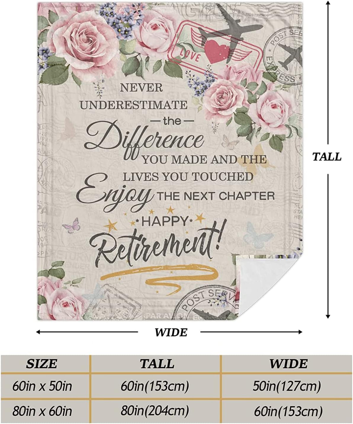 Retirement Gifts for Women 2026, Retired Gifts for Women, Retirement Gifts for Teachers Nurses Mom Grandma Friend, Farewell Gifts for Coworkers Boss, Retirement Throw Blanket 60"x 50"
