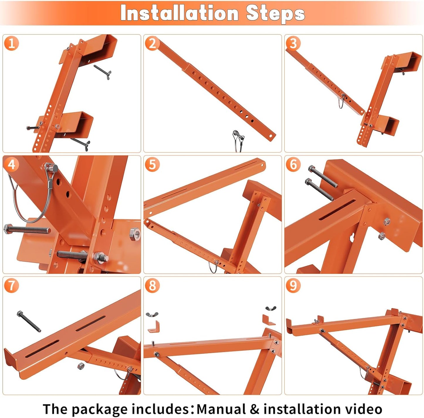 2 Pack Ladder Jacks for Scaffolding Platform Heavy Duty Steel Ladder Jacks Scaffold Bracket Extension Ladder Jack for Roofing Painting Jobsite 20 inch Platform