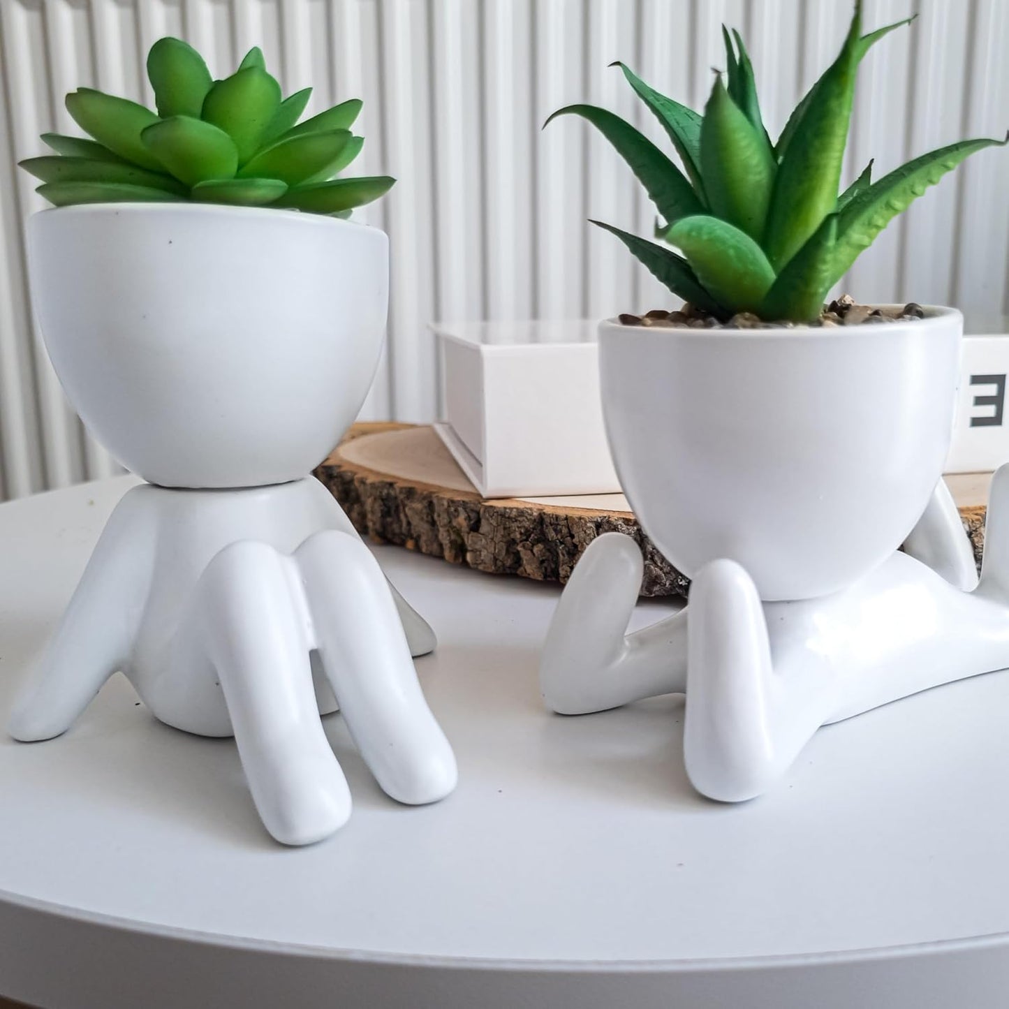 Small Fake Plant Office Decor for Women - Desk Decorations - Cute Office Decor - Office Plants Decor for Wall Shelf - Succulents Fake Plants Home Decor - Office Desk Accessories