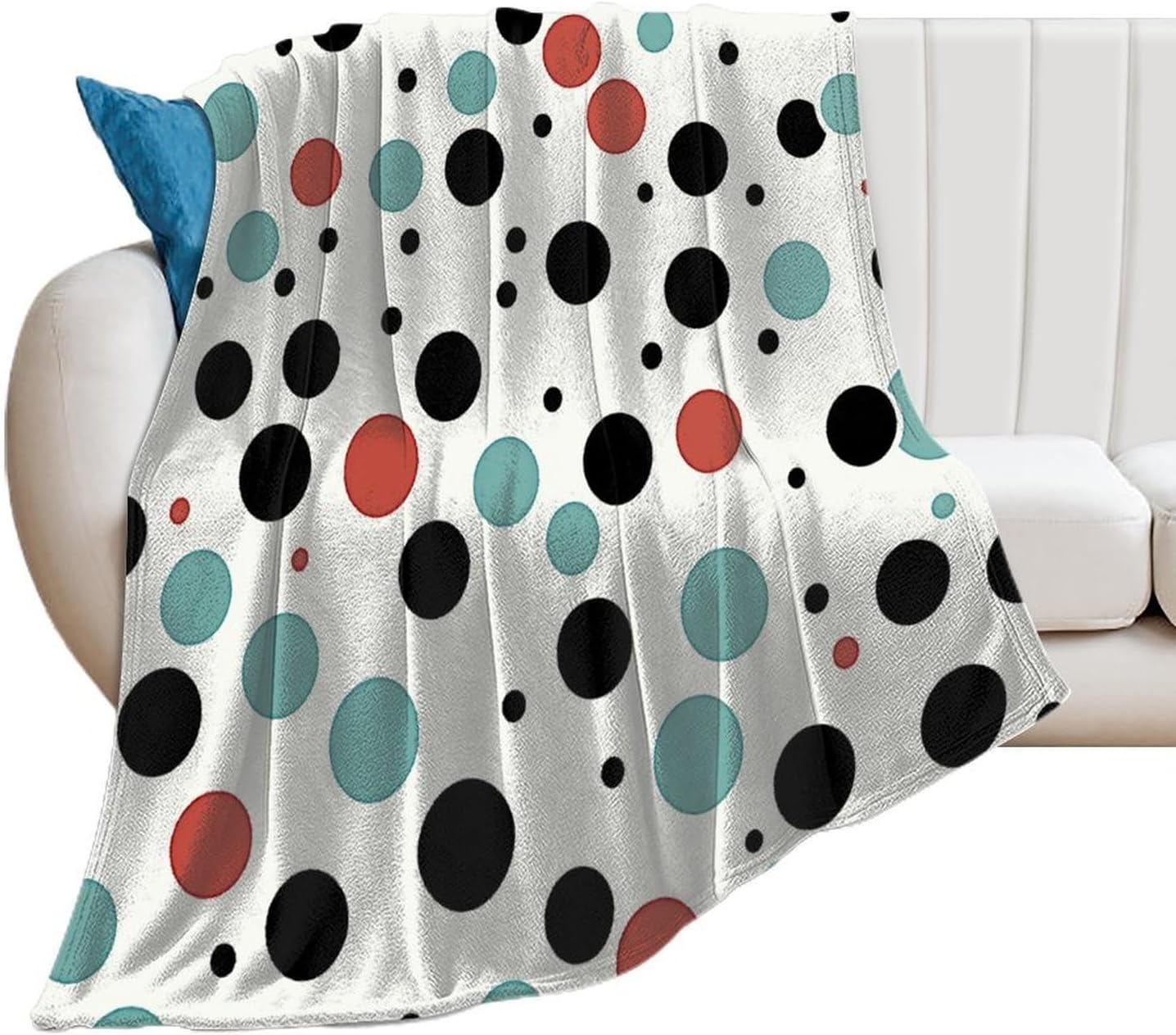 Polka Dot Blanket Super Soft Lightweight Throw Blanket Cute Cozy Warm Bed Blanket Decorative Fuzzy Blanket All-Season Home Decor Gift for Sofa Couch Living Room 50"*60"（130 * 150cm）