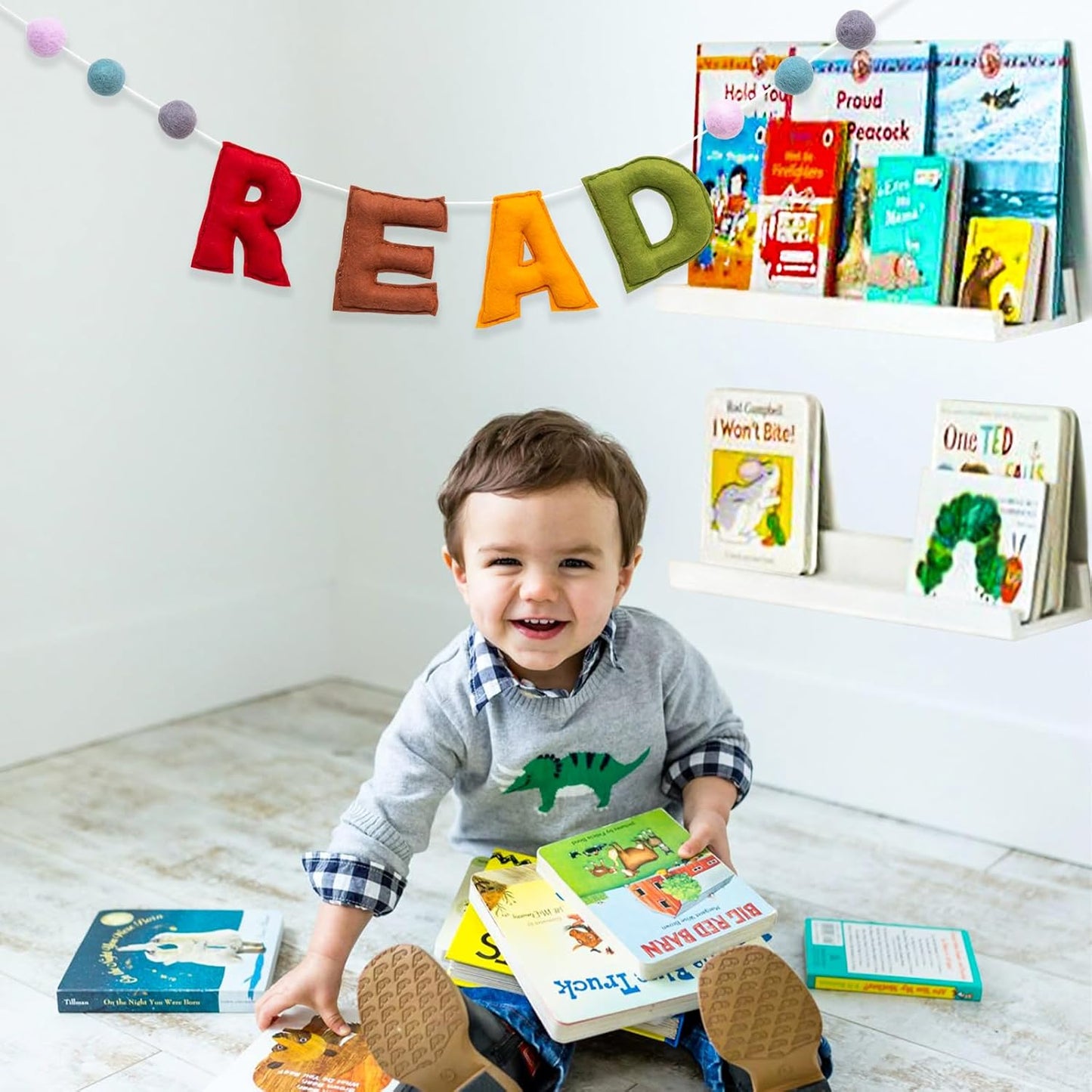 Read Sign - Boho READ Felt Garland Banner, Reading Corner Decor for classroom, Read Hanging Banner for Kids Reading Nook Wall Art Nursery Decor, Read Signs for Classroom Library Family Playroom Decor
