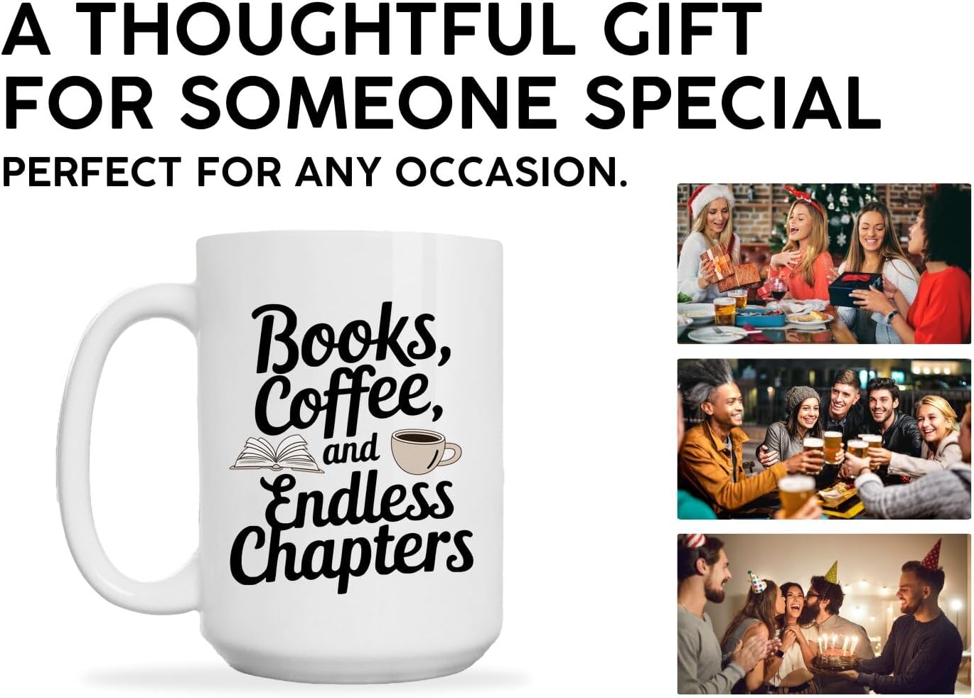 Book Lovers Coffee Mug 15oz White -Readers Potion - Gift for Book Club Bookworm Bookish Reading Nerdy Avid Readers Women