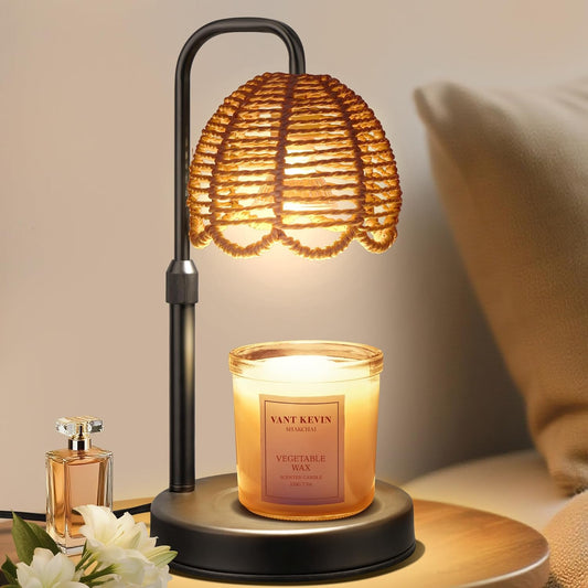 Nacial Candle Warmer Lamp with Timer Dimmable, Valentines Day Gifts for Her Women Wife Mom Girlfriend Birthday Gifts House Warming Home Decor, Boho Electric Candle Wax Warmer Lamp-Sleek Metal Base