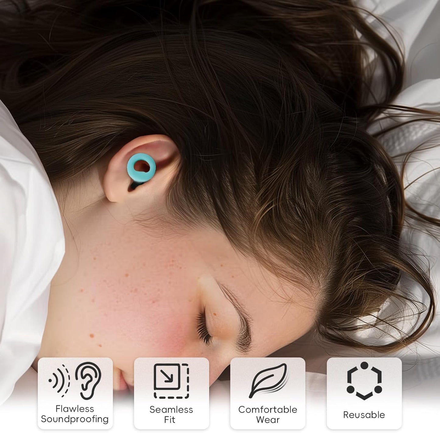 Noise Canceling Earplugs for Sleep and Concentration– New Flexible Earplugs for Better Attenuation–2 Pair Reusable –Deal for Side Sleepers &Noise Sensitive Person – 27dB Noise Cancellation–Light Green