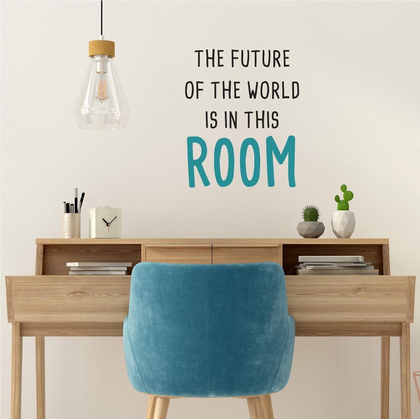 The Fulture of The World is in This Room-Inspirational Quotes Wall Decals-Vinyl Stickers for Bedroom Living Room School Office Home Decor