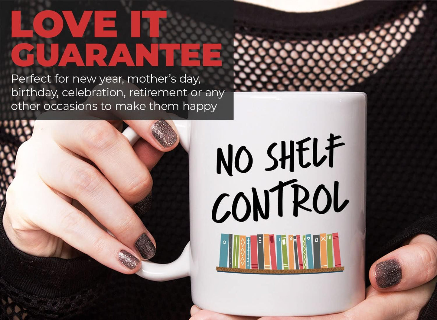 Bubble Hugs Book Lover Coffee Mug 11oz White - No Shelf - Bookworm Literature Librarian Book Lover Writer Reader Nerd Geek Bookish Book Collector Fiction Novelist Author Literary