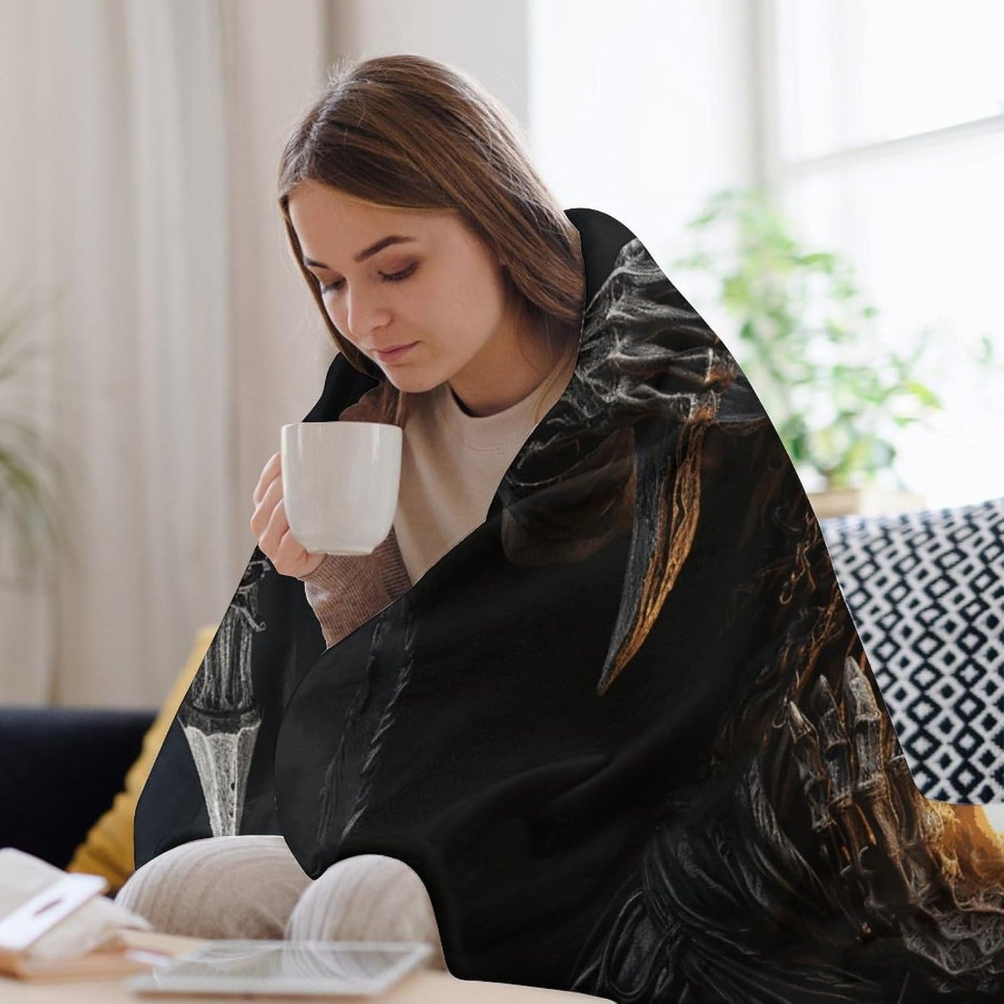 Grim Reaper Throw Blanket for Couch Super Soft Warm Lightweight Throw Blankets Cozy Flannel Bed Blanket Cute Decorative Blankets for All Seasons Home Decor Gift 60"*80"（150 * 200cm）