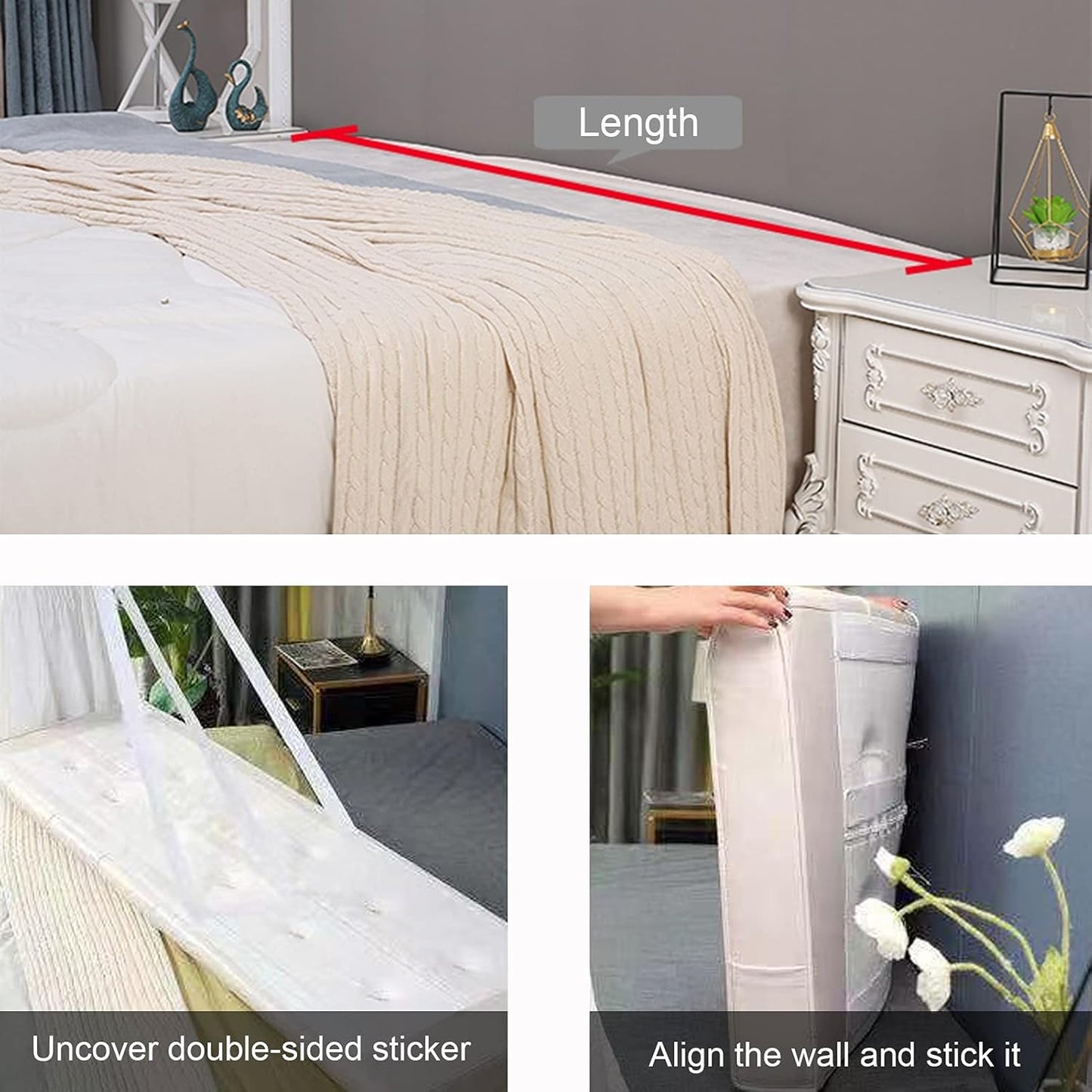 Headboard Bed Backrest Cushion PU Reading Pillow Soft Bag Lumbar Support Cushion for Hotel Home Decorate Customizable (Color : Green Size : 190X60X10CM) (Flesh Pink 160X60X10CM)