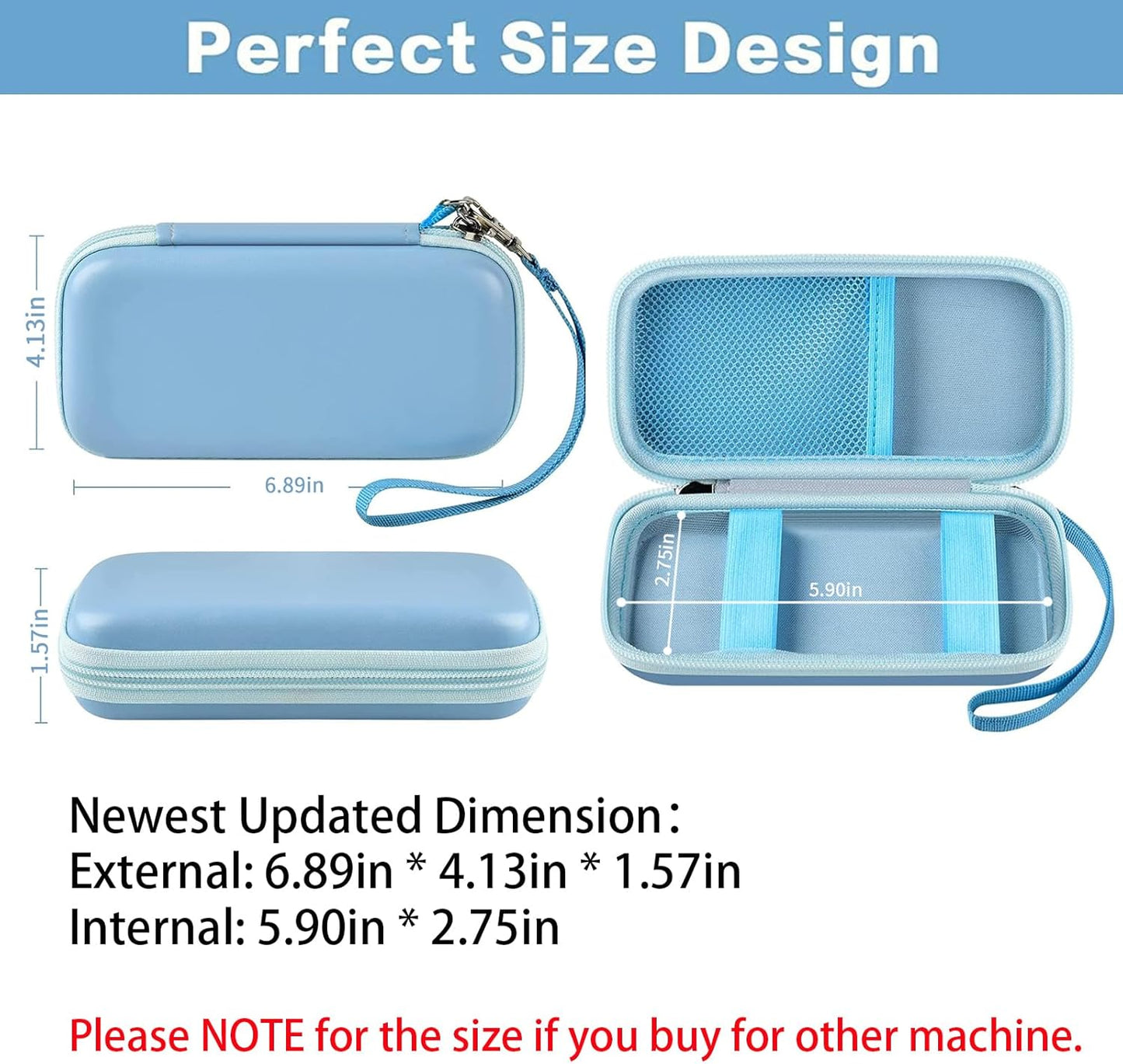 Case for Anker Magnetic Battery 10,000mAh Foldable Wireless Portable Charger, 633/622/621/321 5,000mAh Power Bank (MagGo) Holder, Storage for Baseus Power Delivery -Case Only (Blue, Medium)