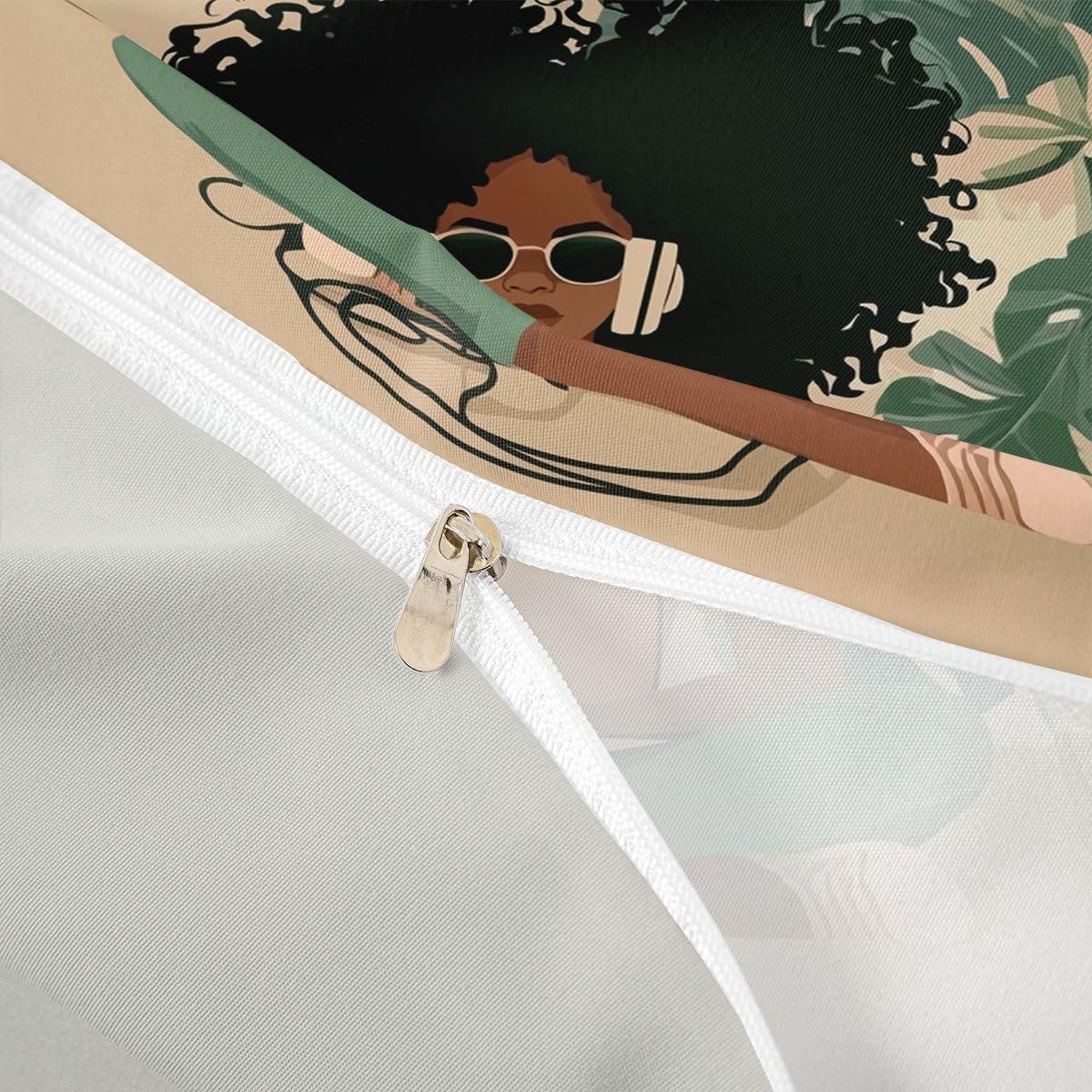 Feelyou Black Woman Duvet Cover Twin Size African American Bedding Set for Boys Girls Reading Comforter Cover Bedroom Decor 2Pcs