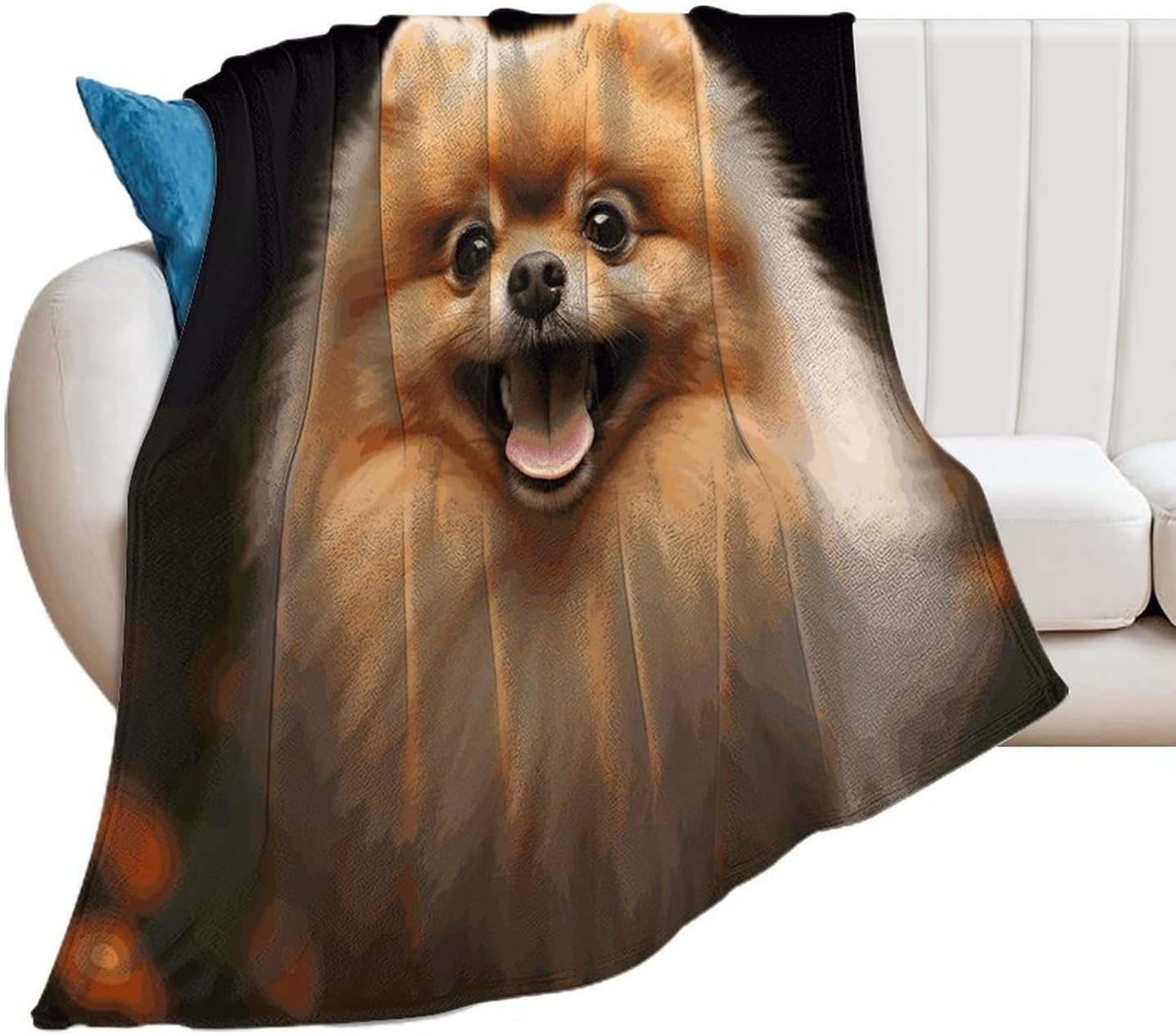 Pomeranian Blanket Super Soft Lightweight Throw Blanket Cute Cozy Warm Bed Blanket Decorative Fuzzy Blanket All-Season Home Decor Gift for Sofa Couch Living Room 60"*80"（150 * 200cm）