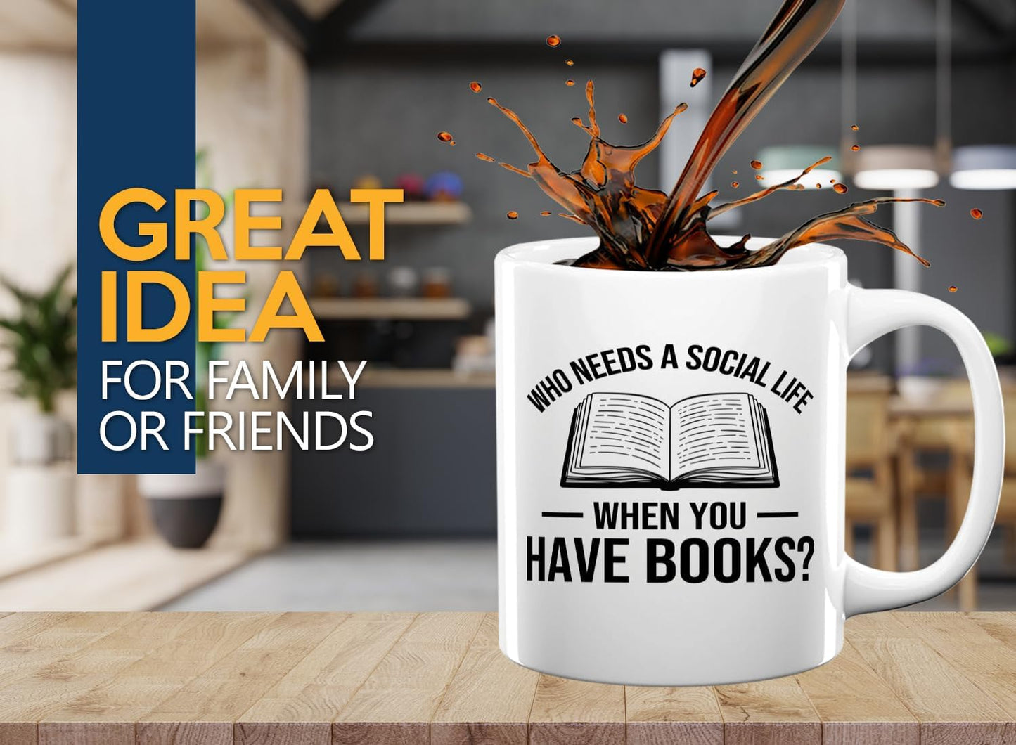 Book Lover Coffee Mug 11oz White -Who needs a - Bookworm Literature Library Book Lover Reader Booked Editor Intellectual Studious