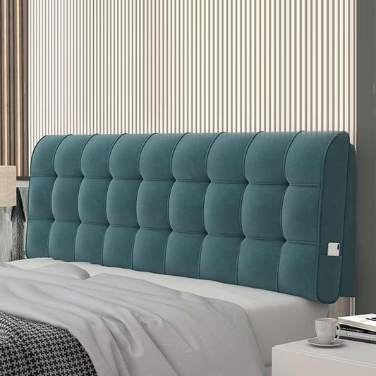 AMNOOL Rectangular Headboard Upholstered Wall Mount Pillow Fleece Reading Support Cushion Large Rest Backrest Removable Lumbar Headboard Bolster for Tatami Daybed